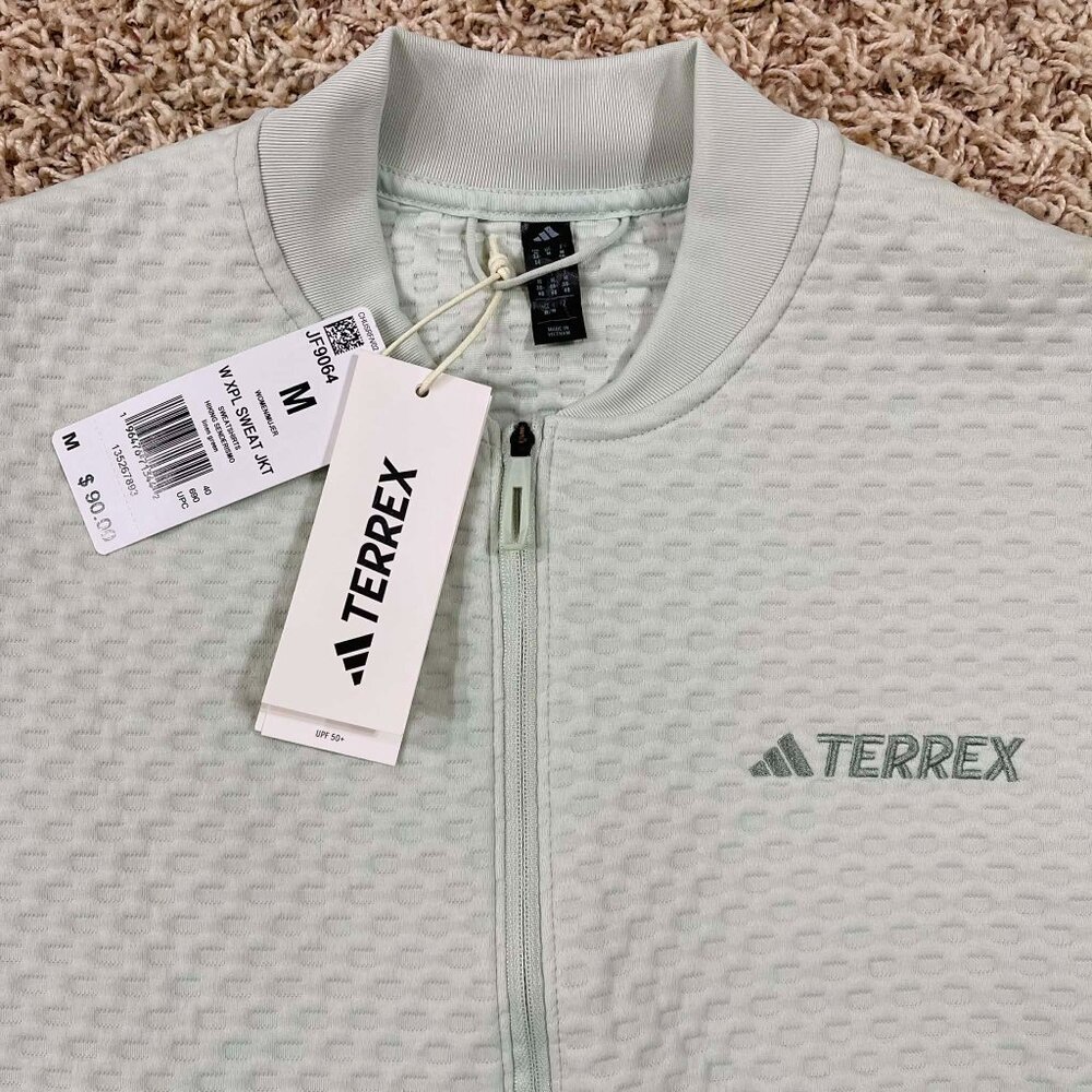 Adidas Women’s Terrex Xploric Sweater Jacket Linen Green JF9064, Size M (New) - Picture 5 of 15